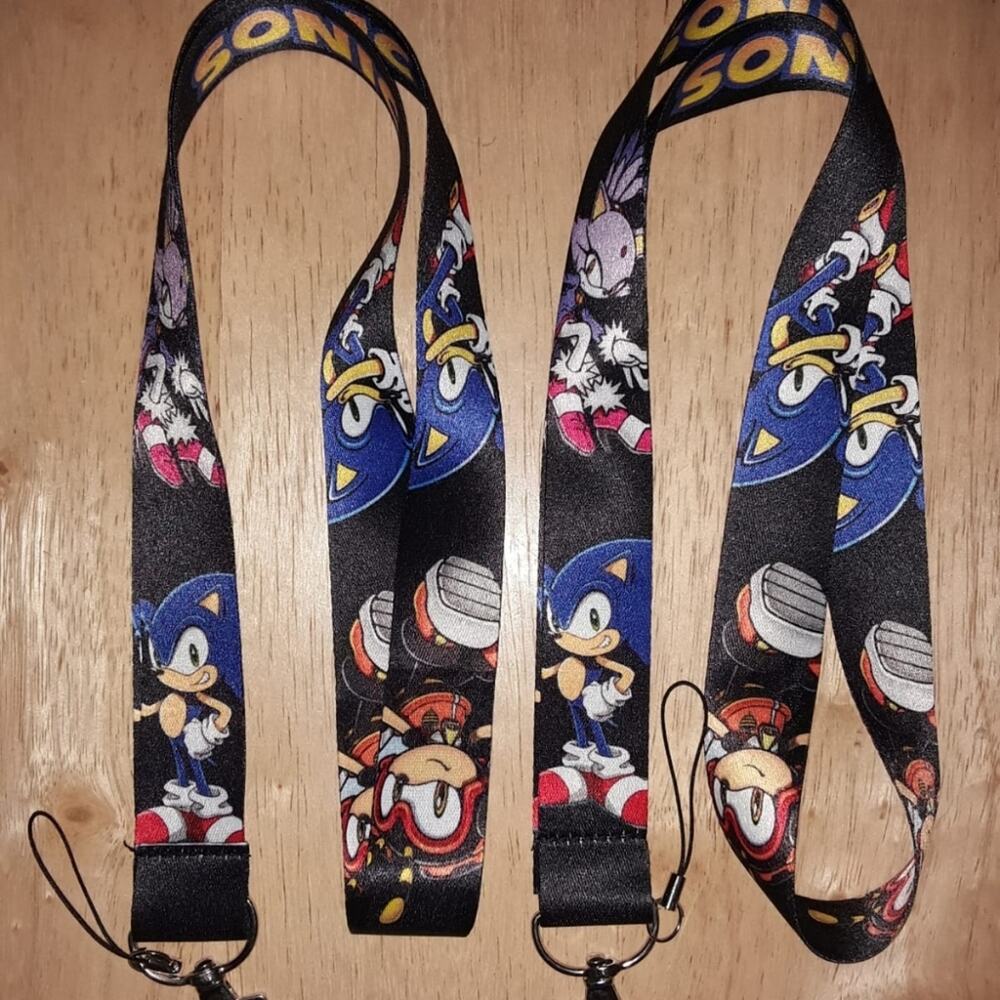Sonic the Hedgehog 2-Pack Black Lanyard Bundle Sega Clip